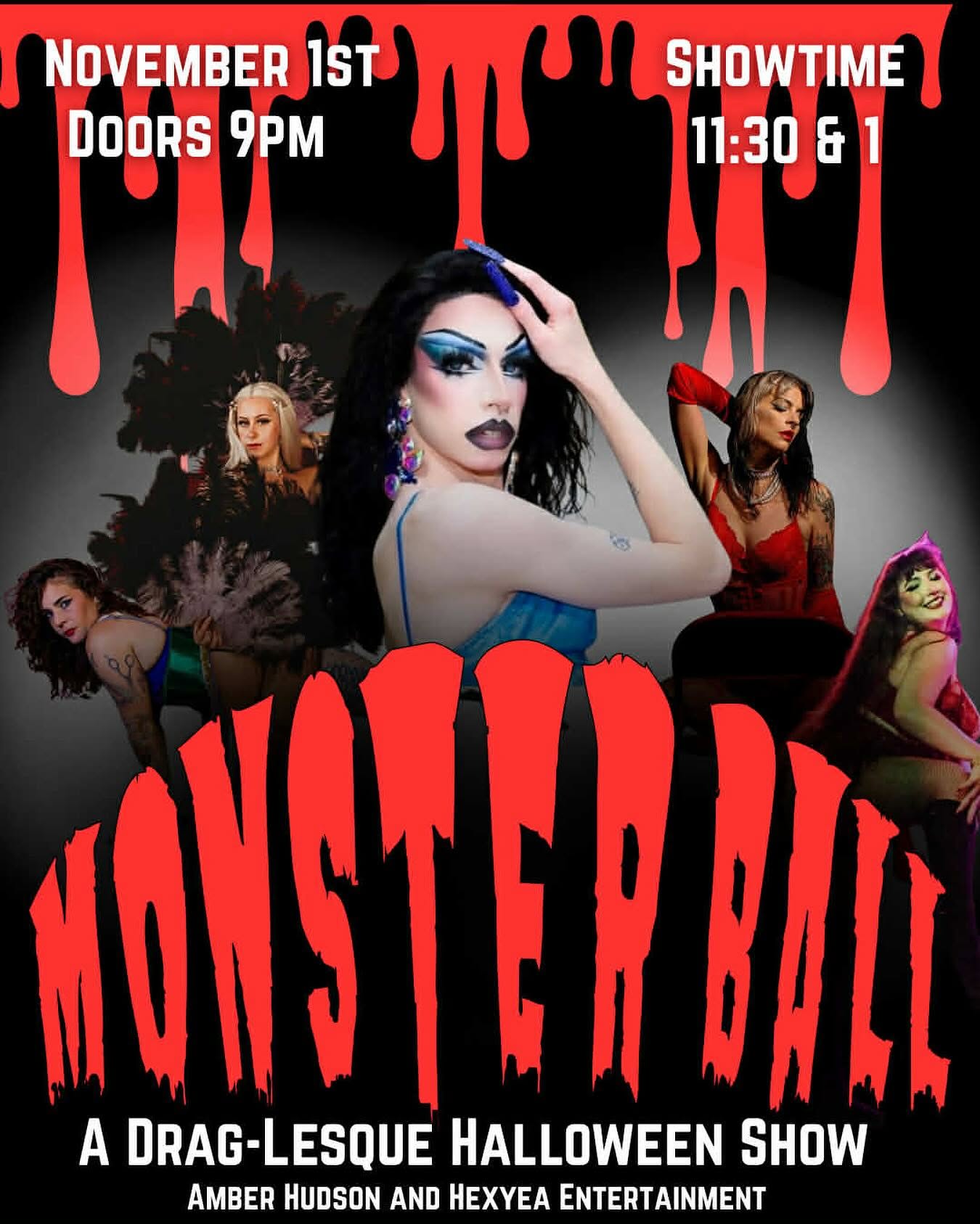 Monster Ball drag-lesque Halloween show poster