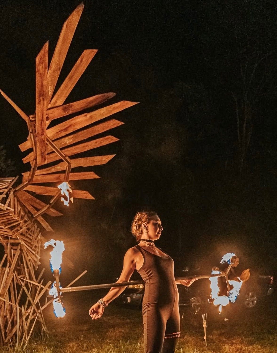 Fire performance at Groovin' with the Grove festival